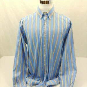 Ralph Lauren Classic Fit Pastel Striped L/S Button Down Pony Shirt Mens L